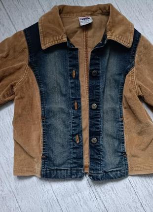 Вельветово джинсова курточка, піджачок grammy, р.104/4 роки1 фото