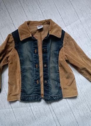 Вельветово джинсовая курточка, пиджачок grammy, р.104/4 года6 фото