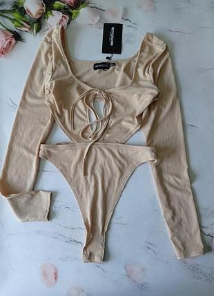 Шикарное боди в рубчик, pretty little thing✿ размер 14