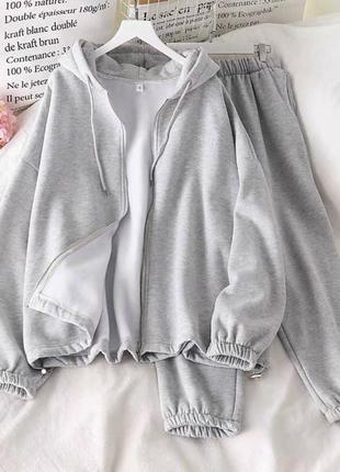 Женский флисовый оверсайз костюм