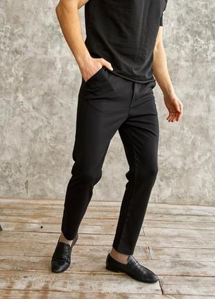 Базові чорні штани, брюки чоловічі повсякденні, післяплата