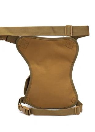 Тактическая сумка на ногу военная койот песочная3 фото