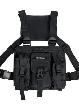 Нагрудна сумка toyu bag бронежилет 6025 чорна