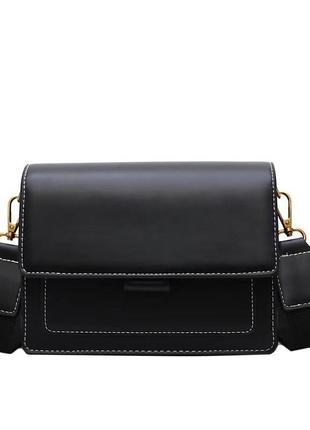 Женская классическая сумочка через плечо кросс-боди черная