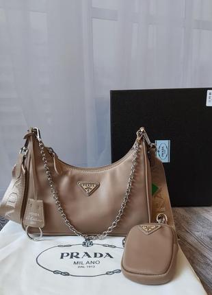 Брендовая сумка багет кроссбоди re-edition