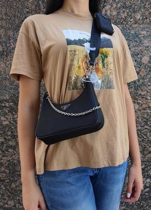Брендовая сумка багет кроссбоди re-edition