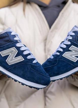 Кроссовки женские зимние мех new balance 574 mid blue fur10 фото