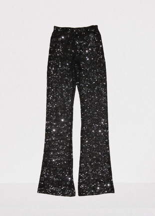 Zara черные брюки клеш с пайетками р.xs4 фото
