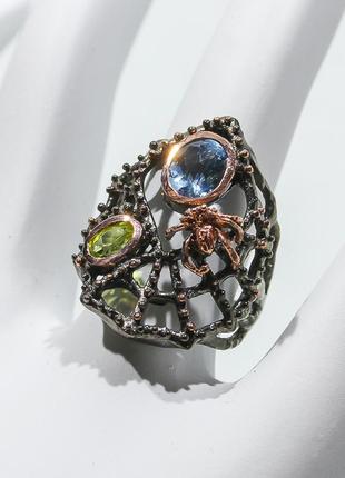 Серебряное кольцо ручная работа . размер 17.5