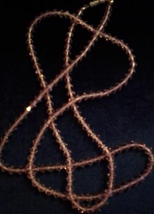 Бусы из розового хрусталя