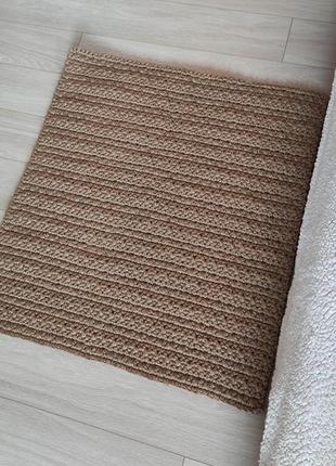 Невеликий джутовий килимок. плетений прямокутний килим. в'язаний килимок.2 фото