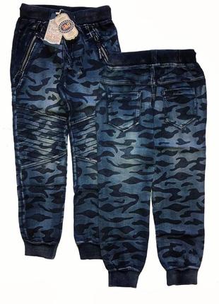 Камуфляжные джинсовые джоггеры 134-1401 фото