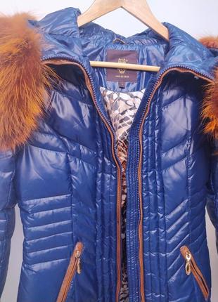 Куртка длинная зимняя с натуральным утеплением и мехом1 фото