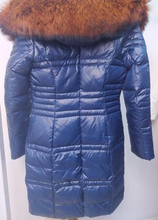 Куртка довга зимня з натуральним утепленям та хутром10 фото