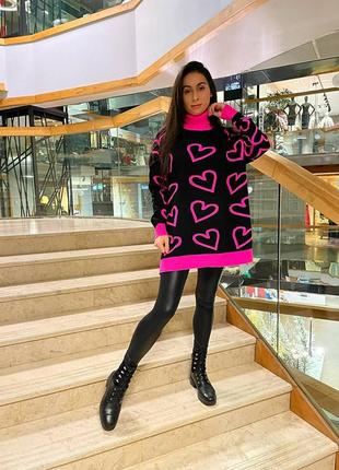 Женский свитер с сердечкам 3 цвета