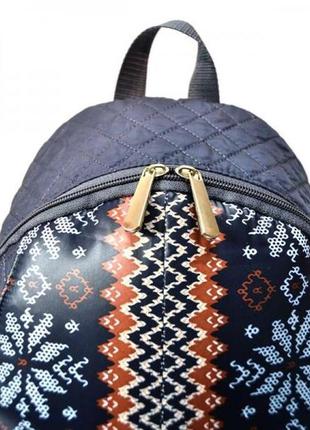 Наплічник жіночий. рюкзак стьобаний міський синій4 фото