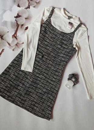 Костюм реглан+сарафан+резинка для волос primark 164см