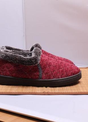 Бабуши женские тапочки с задником теплые на овчине, бурки, чуни, красные