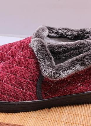 Бабуши женские тапочки с задником теплые на овчине, бурки, чуни, красные