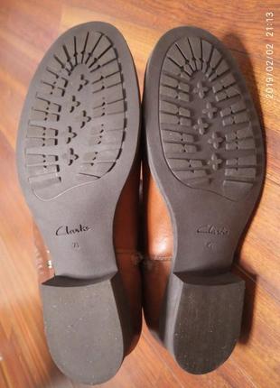 Сапоги кожаные clarks, очень мягкие, демисезон, коричн,  разм.40-413 фото