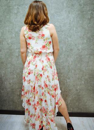 Платье с цветами, цветочный принт, платье с принтом, платье со шлейфом2 фото