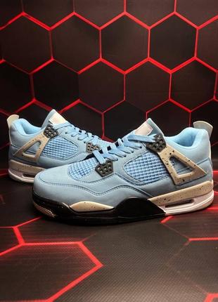 Кроссовки nike air jordan 4 retro se university blue tech grey white (голубой)