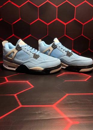 Кроссовки nike air jordan 4 retro se university blue tech grey white (голубой)6 фото