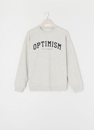 Теплая кофта утепленный свитшот оверсайз sinsay польша