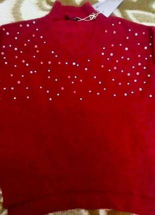 Брендовий червоний светр sassofono р. м сассофоно5 фото