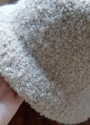 Зимова панама букле, тепла панама жіноча, в'язана панама, ручна робота