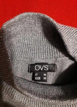 Модный гольф свитер без рукавов с люрексом серого цвета ovs2 фото