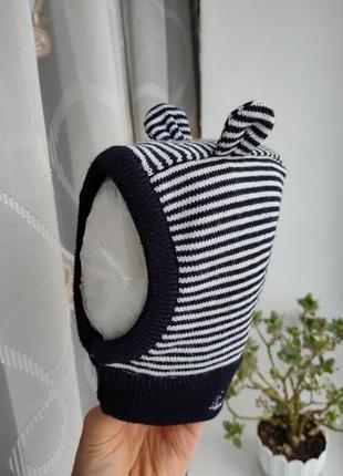 Шапочка балаклава petit bateau у вигляді плюшевого ведмедика з вушками