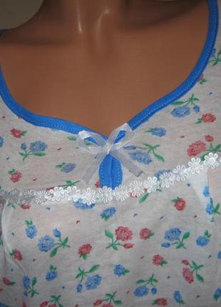 Ночная рубашка euro 100% тонкий хлопок  узбекистан размер 50-52, короткий рукав 3 расцветки3 фото