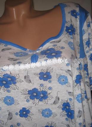 Ночная рубашка euro 100% тонкий хлопок  узбекистан размер 50-52, короткий рукав 3 расцветки5 фото