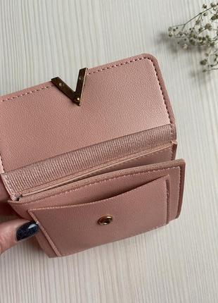 Жіночий гаманець-портмоне з екошкіри матовий пудра4 фото