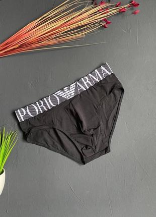 Мужской набор трусов armani ( брифы) 4 шт black