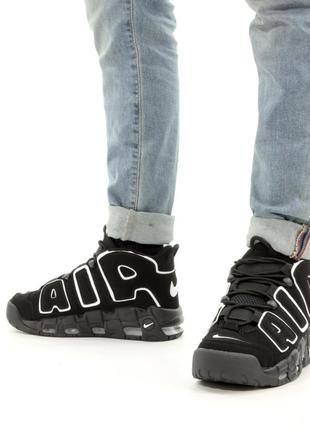 Мужские кроссовки nike air more uptempo black white 41-42-43