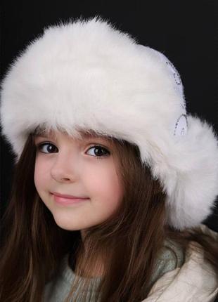 Шапка зимова еко хутро для дівчинки