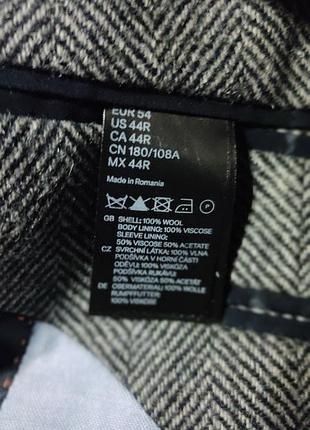 Твидовый мужской пиджак с латками из кожи h&m5 фото