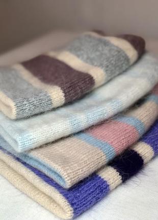 В'язана двостороння шапка біні, ручна робота, пух кролика 95%+5%па