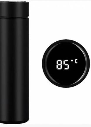Термос unique un-1006 500мл з датчиком температури є в трьох кольорах чорний синій червоний
