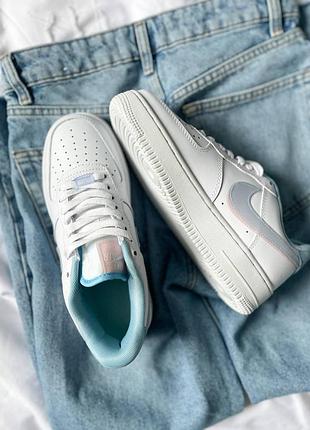 Женские кроссовки ago nike air force low white blue pink 🔥 smb8 фото
