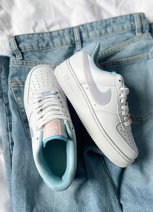 Женские кроссовки ago nike air force low white blue pink 🔥 smb6 фото