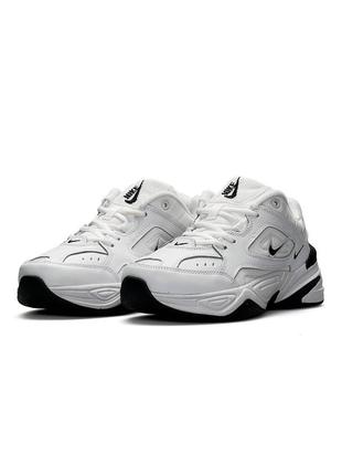 Женские кроссовки nike m2k tekno all white black#найк