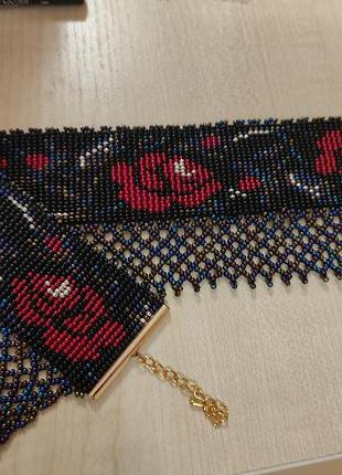 Колье з бісеру. чокер, силянка