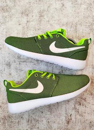 Кроссовки лёгкие nike roshe run летние зелёные