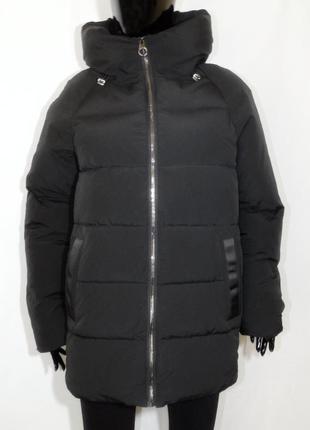 Жіноча чорна подовжена куртка "saint wish"