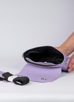 Жіноча сумка фіолетова сумка кросбоді сумка через плече сумка на широкому ремені4 фото