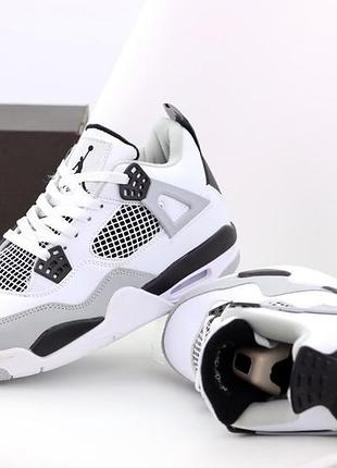 Мужские кроссовки nike air jordan 4 retro grey white 40-41-42-43-44-45