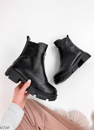 Женские кожаные ботинки зима